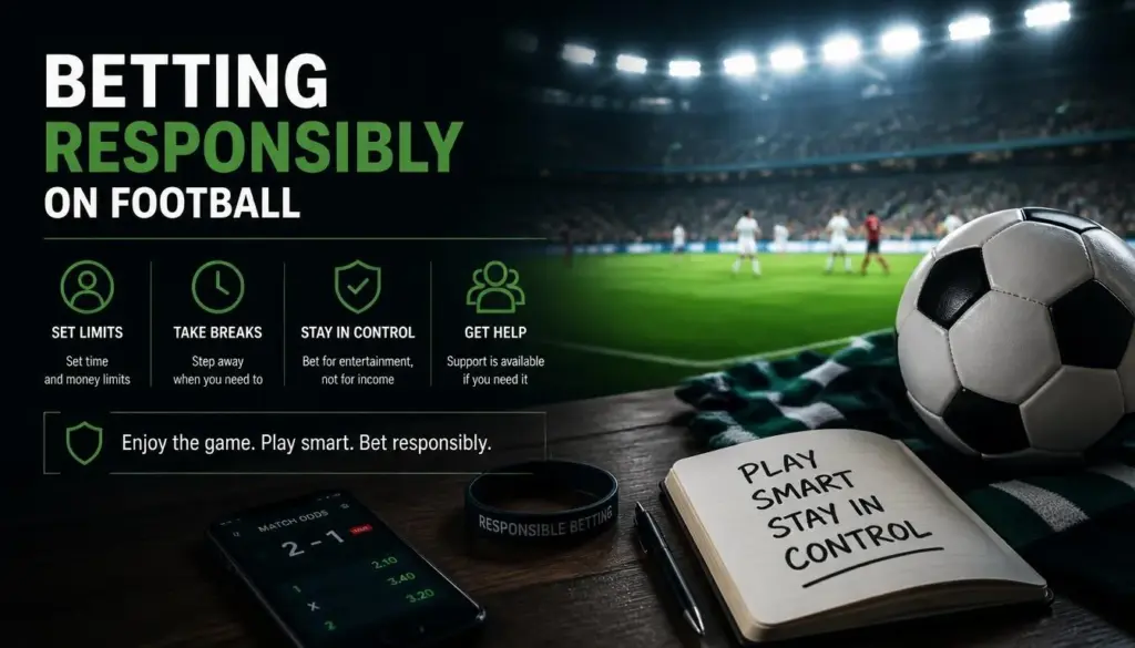 Football betting responsible gambling illustration
