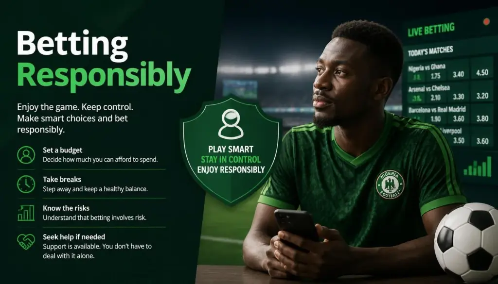 Sports betting responsible gambling illustration